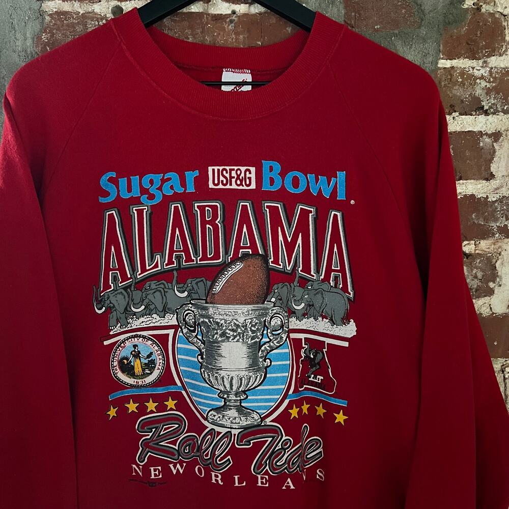 VTG 90s Alabama Crimson Tide Sugar Bowl Crewneck Sweatshirt XXL 23x30